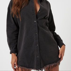 Oversized denim shirt dress